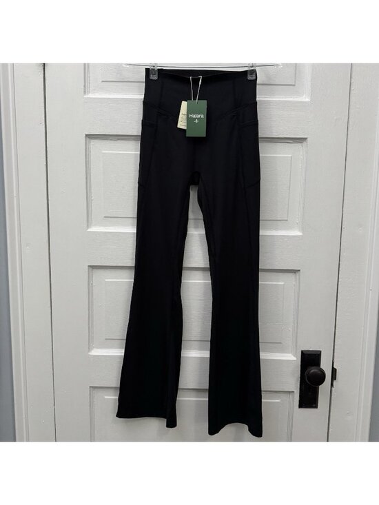 HIGH Pants - NWT Halara UltraSculpt Flare Leggings XS Petite Black High Rise Pockets
